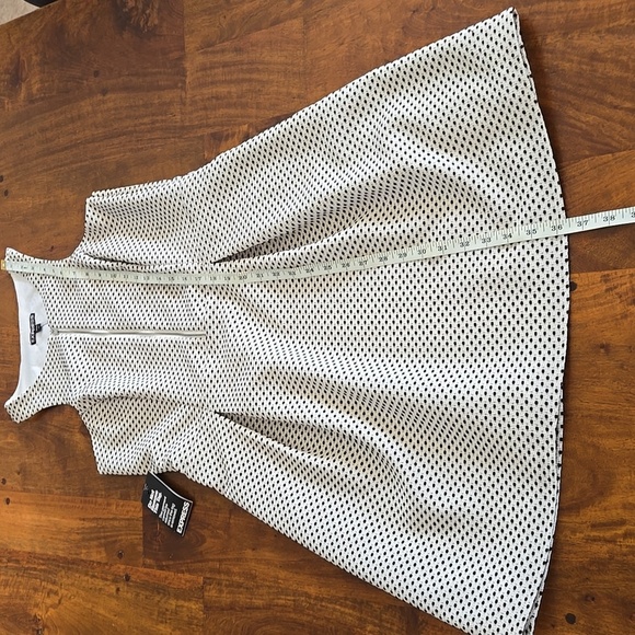 Express Black and White Polka Dot Fit & Flare Mini Dress Size 10 - Picture 9 of 12